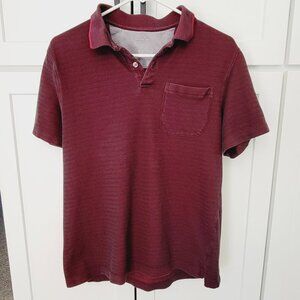 Van Heusen Flex Natural Stretch Men's Size M Medium Polo Shirt Burgundy